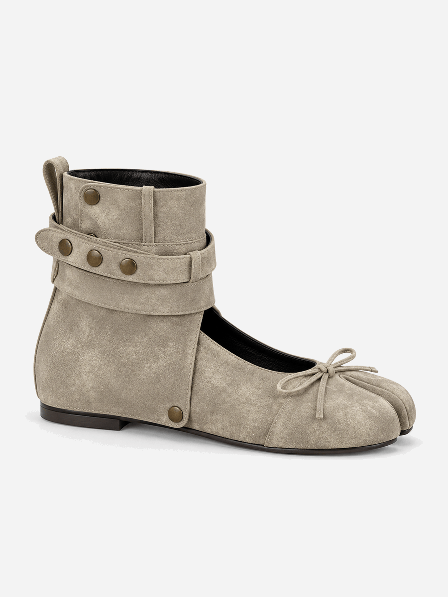 Toscane – Bottine tabi plissée femme – Kaki — Profil droit