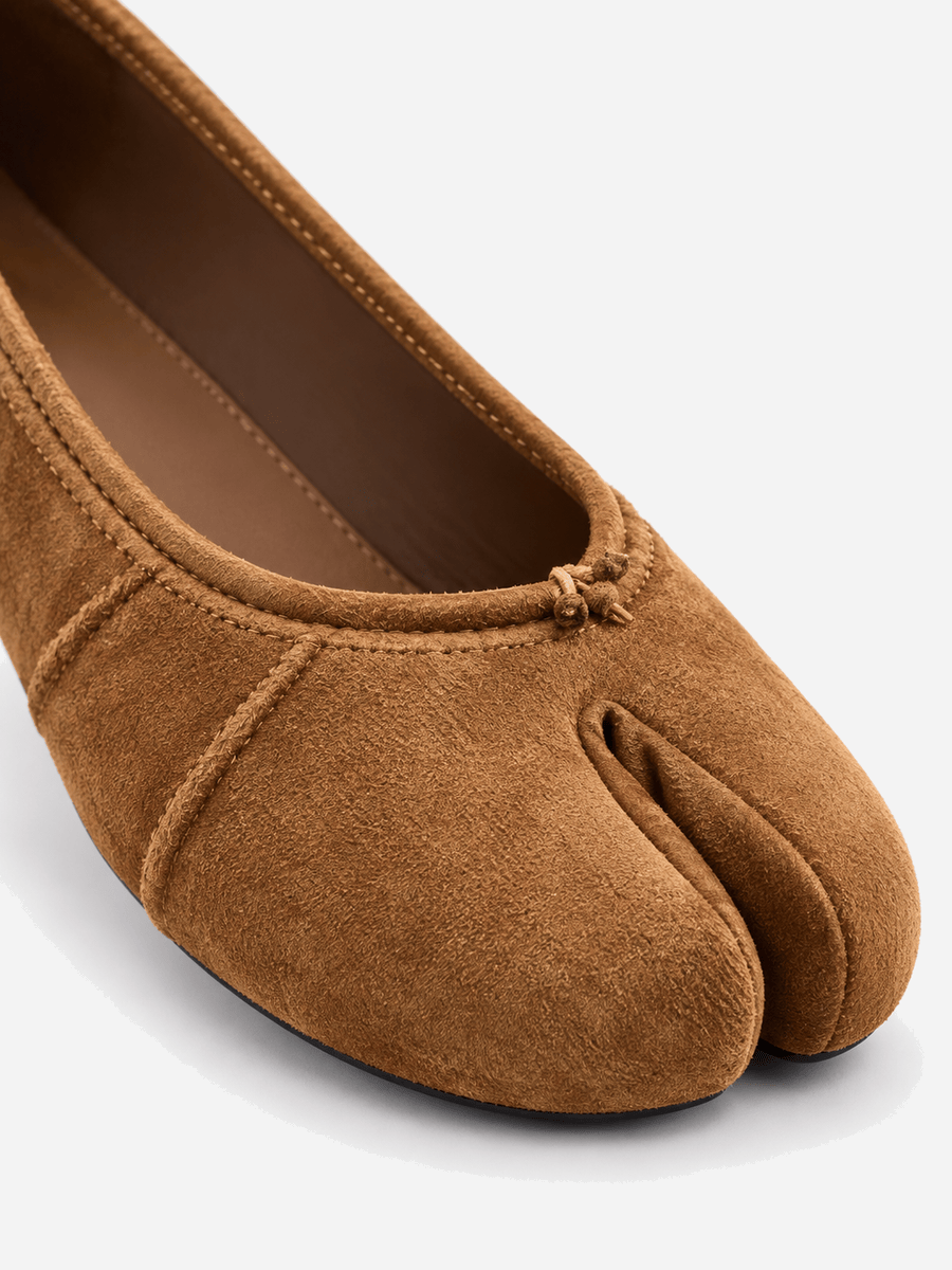 Ornella – Ballerine tabi souple femme – Marron — Détail