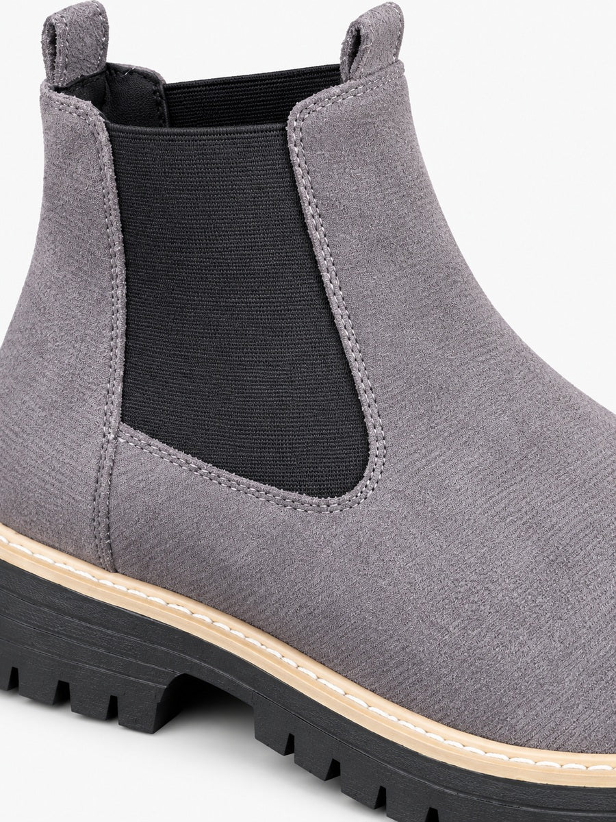 Liliane – Bottine Chelsea semelle épaisse femme – Gris — détail