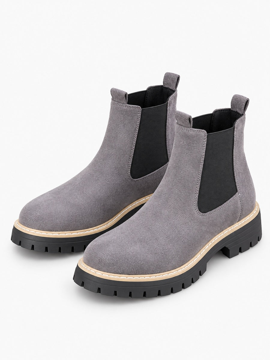 Liliane – Bottine Chelsea semelle épaisse femme – Gris — trois quarts