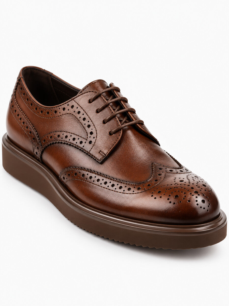 Ludovic – Derby brogue homme – Marron — détail