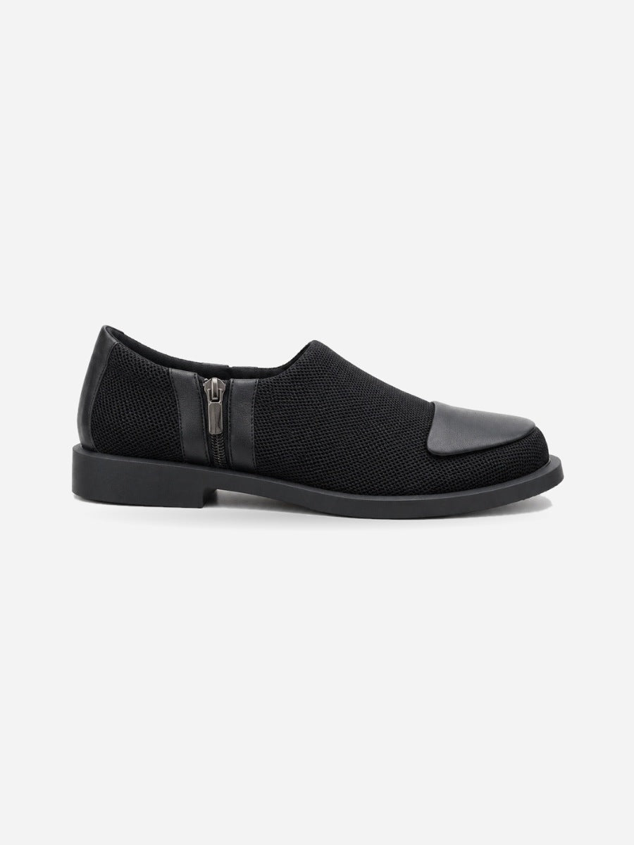 Albertine – Mocassin à plateforme et talon chunky femme – Noir — profil droit