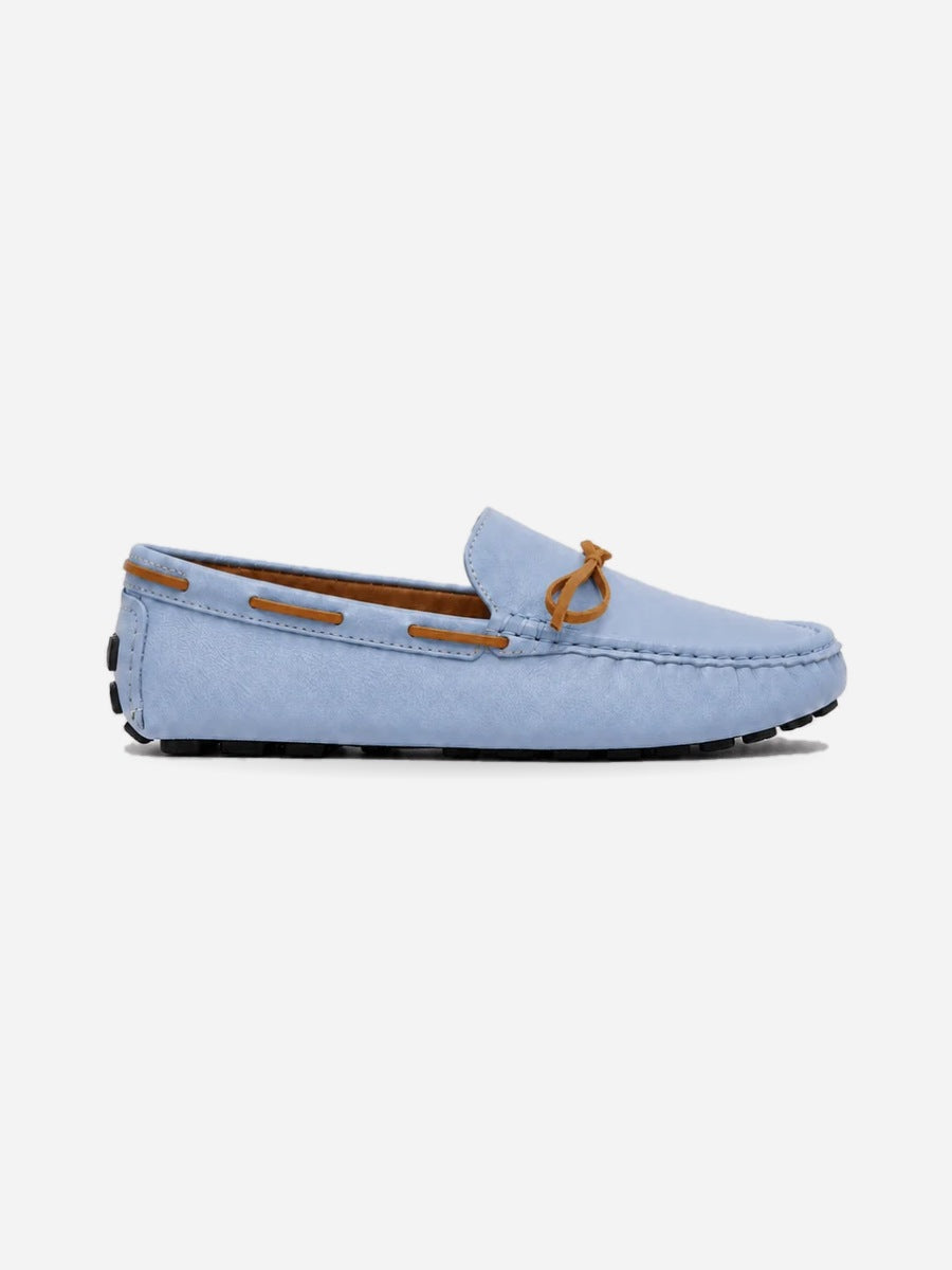 Albin – Mocassin bateau homme – Bleu ciel — profil droit