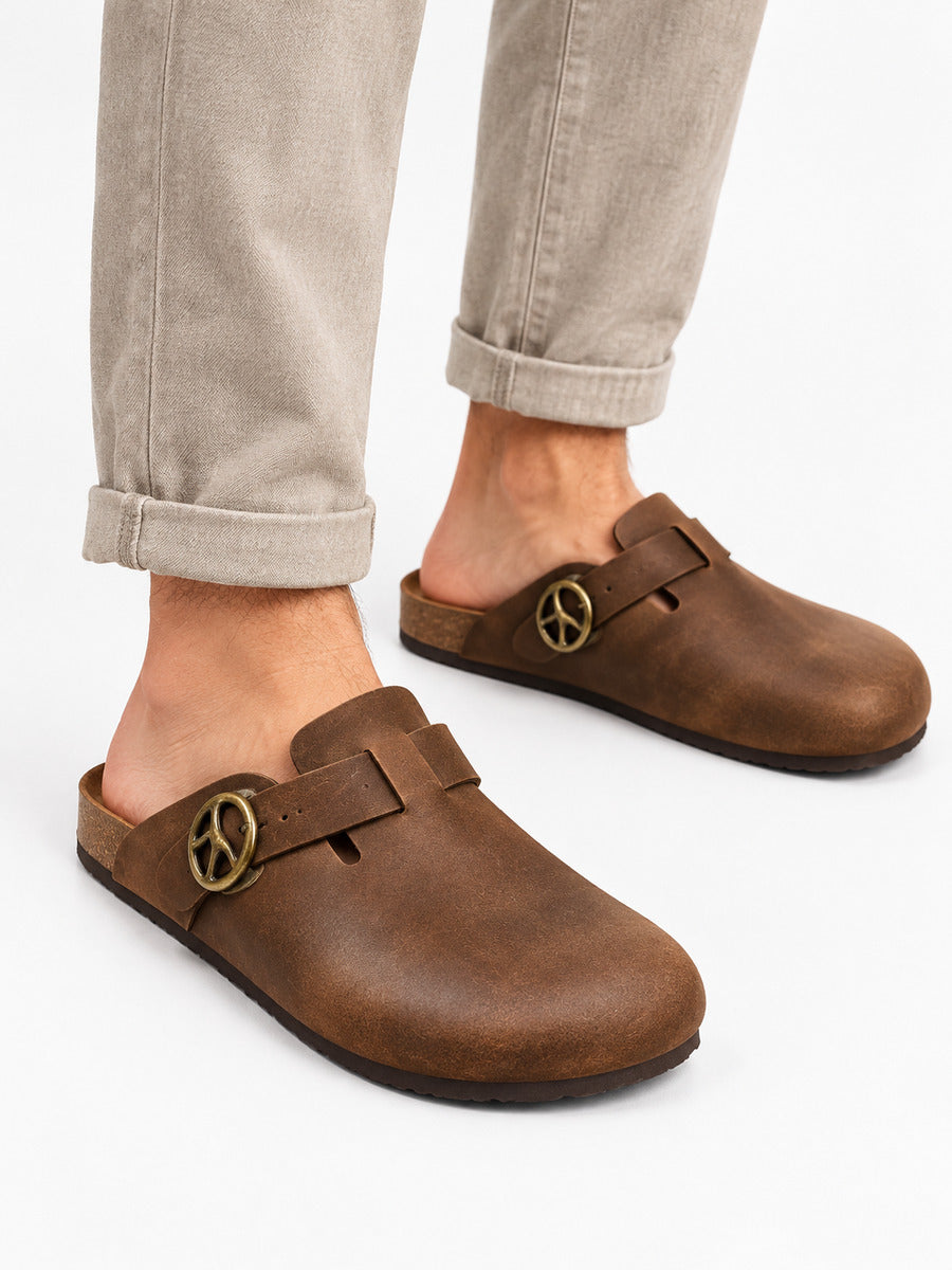 Alexandre – Mule en cuir crazy horse homme — portée