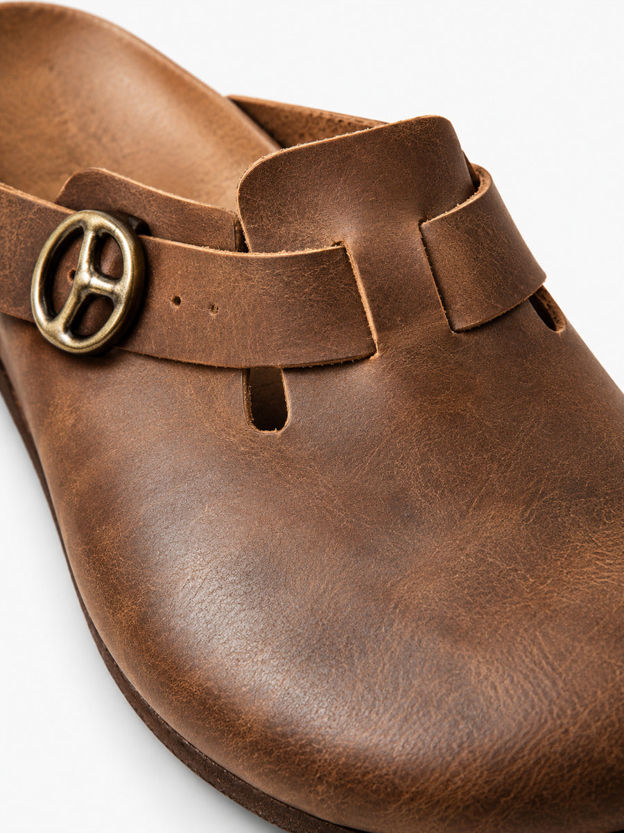 Alexandre – Mule en cuir crazy horse homme — détail