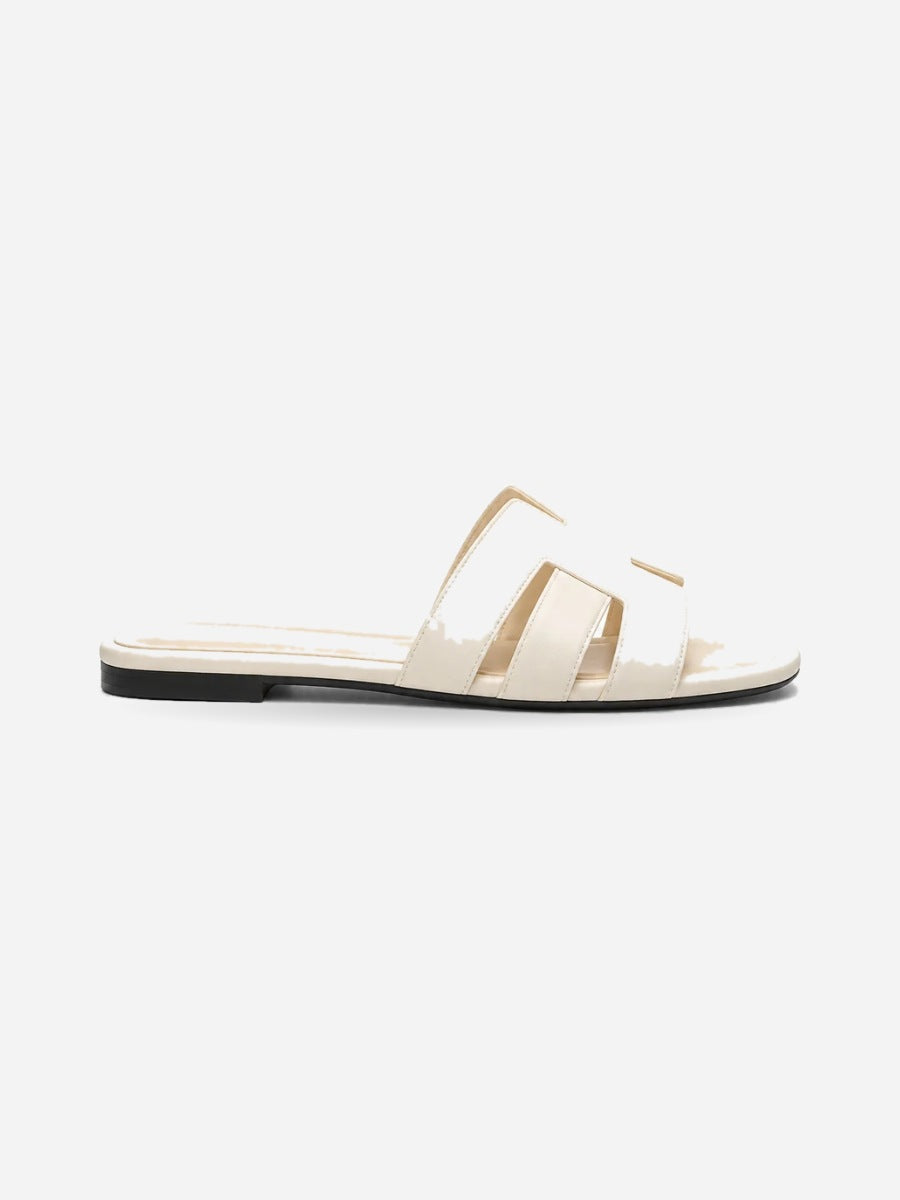Alice – Sandale plate femme – Blanc — profil droit