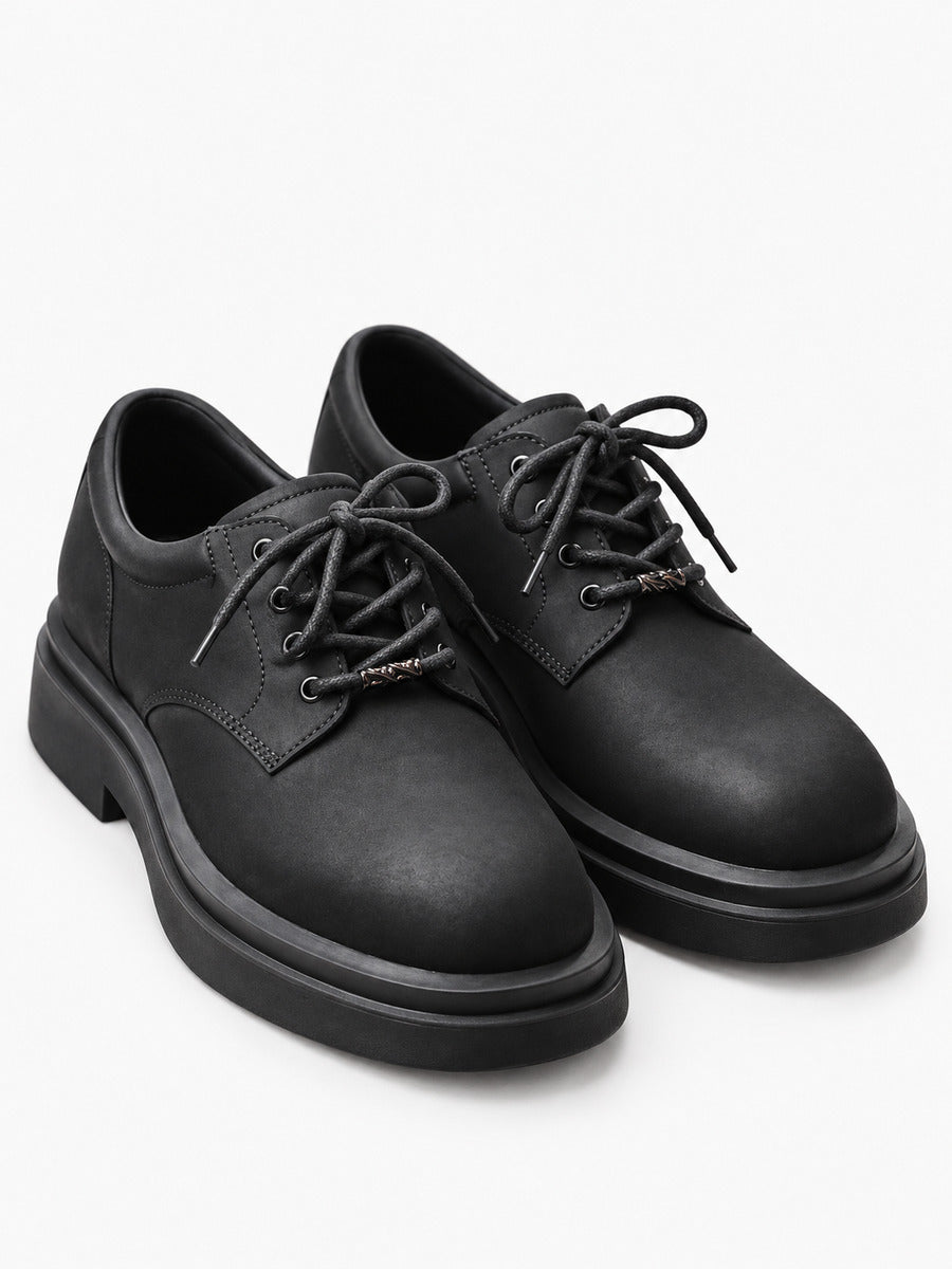 Alphonse – Chaussure derby noire à semelle épaisse homme — paire 3/4