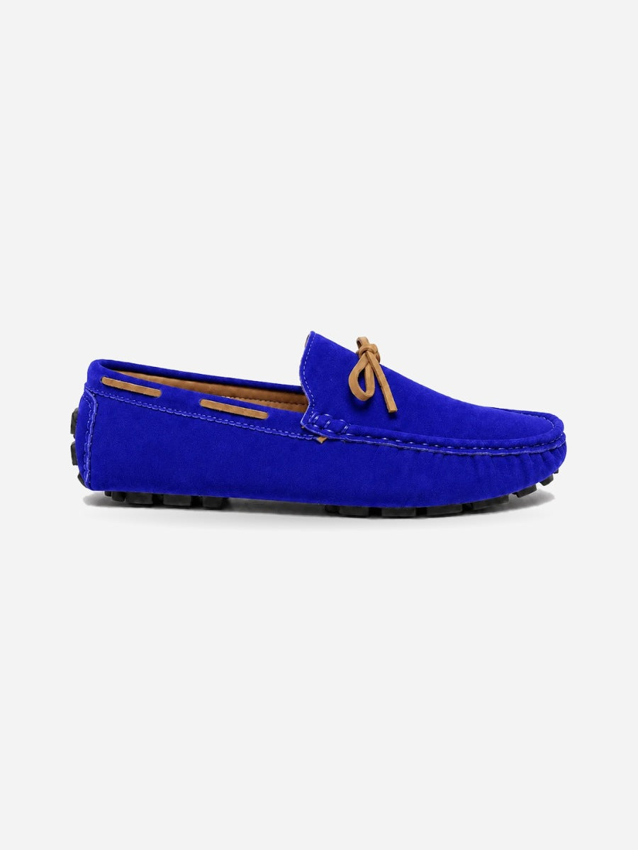 Anas – Mocassin bateau homme – Bleu — profil droit