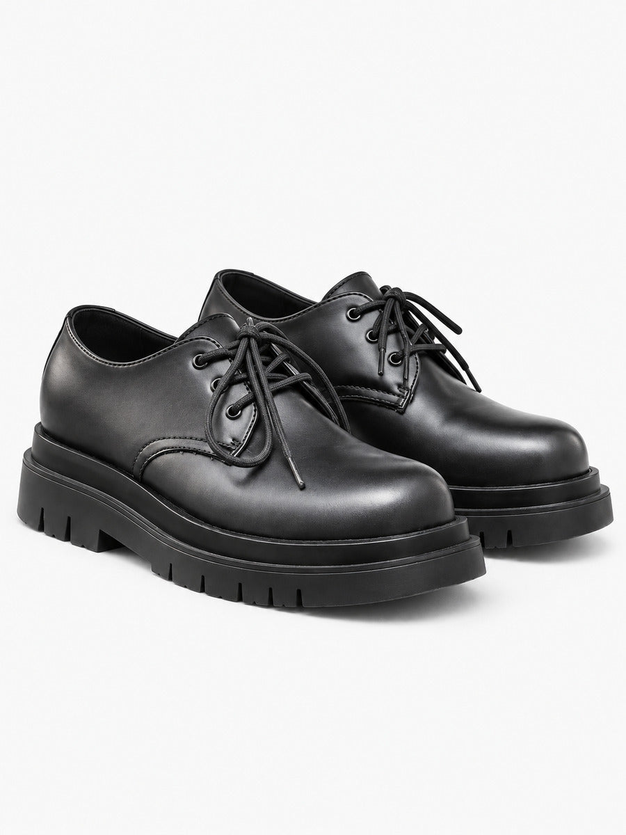André – Chaussure derby noire à semelle épaisse homme — paire 3/4