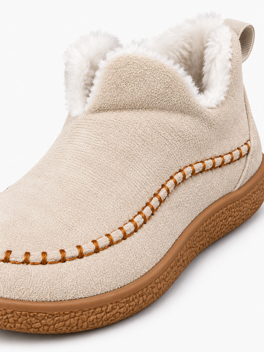 Anouk – Botte de neige en daim femme – Beige — détail