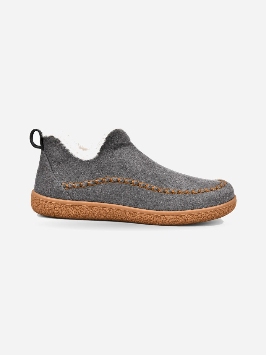 Anouk – Botte de neige en daim femme – Gris — profil droit