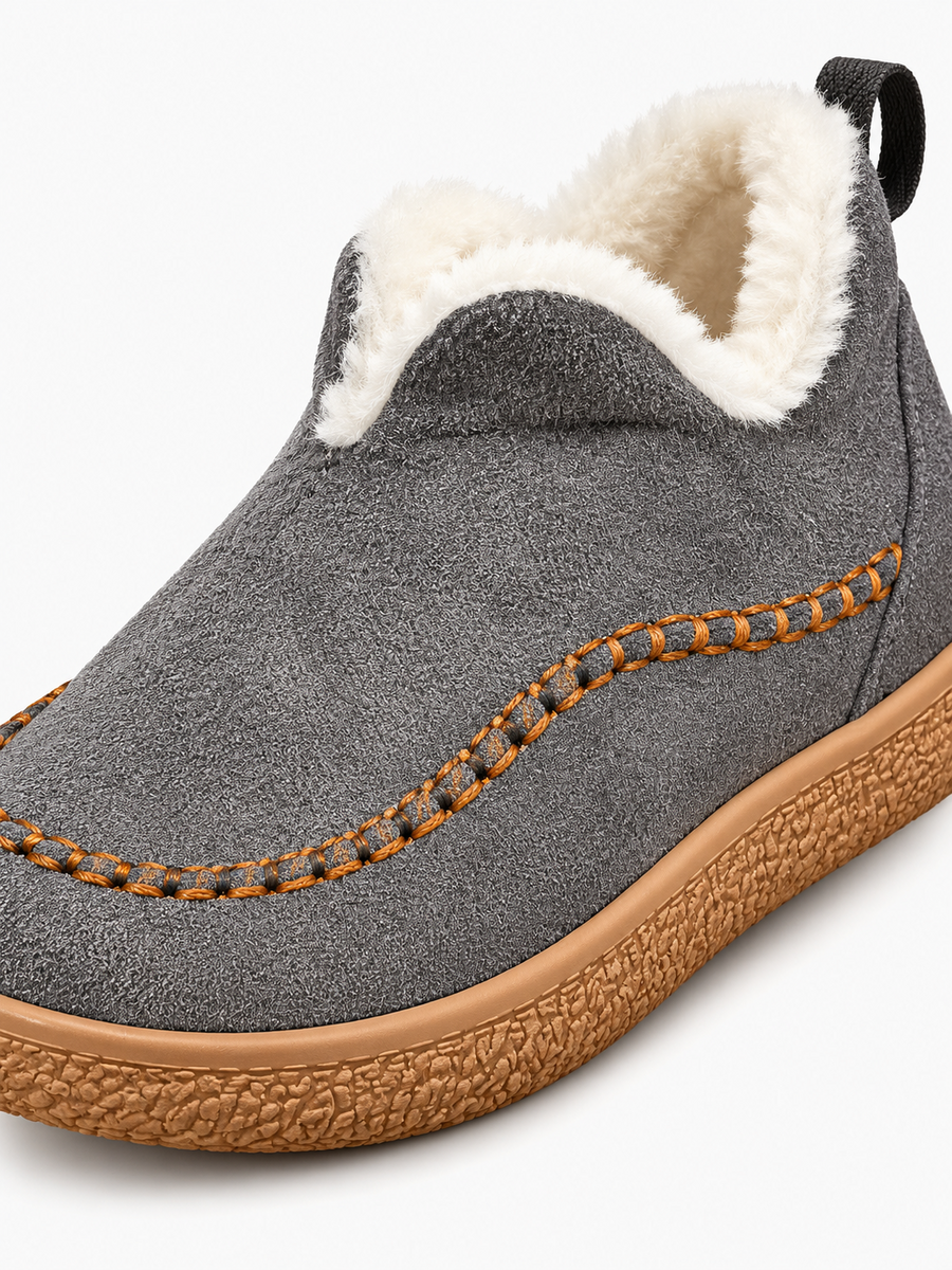 Anouk – Botte de neige en daim femme – Gris — détail