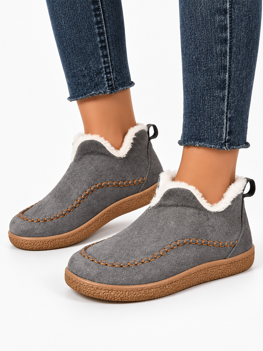 Anouk – Botte de neige en daim femme – Gris — portée