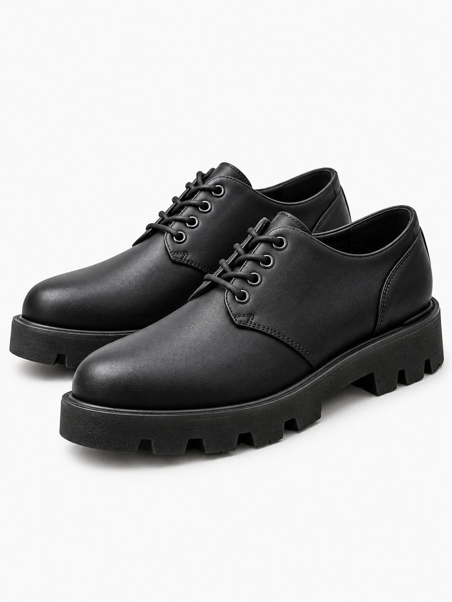 Aurélien – Chaussure derby noire mate homme — paire 3/4