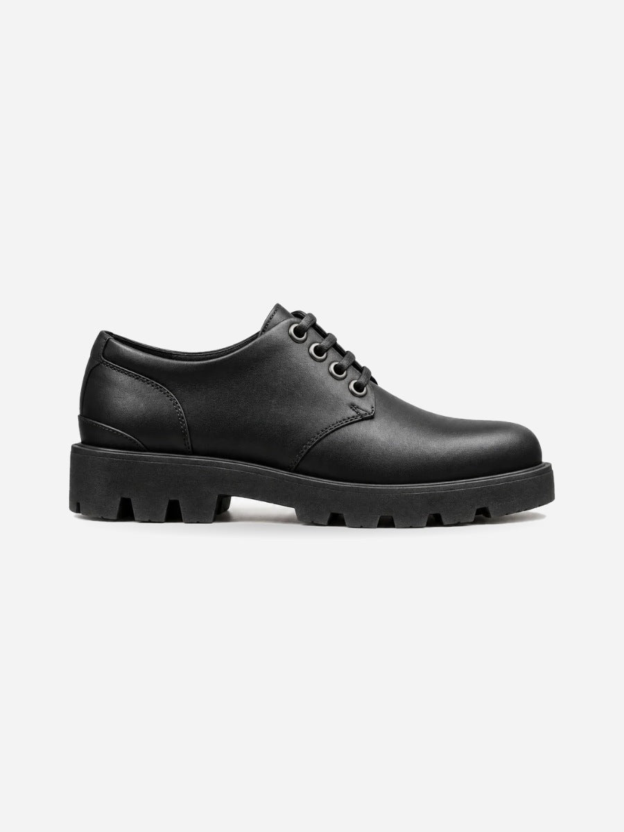 Aurélien – Chaussure derby noire mate homme — profil droit