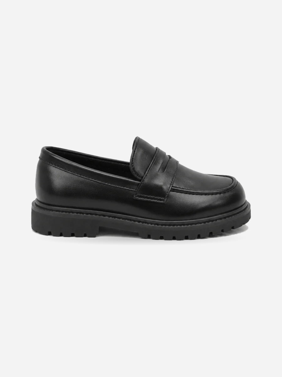 Aurore – Chaussure scolaire enfant – Noir — profil droit