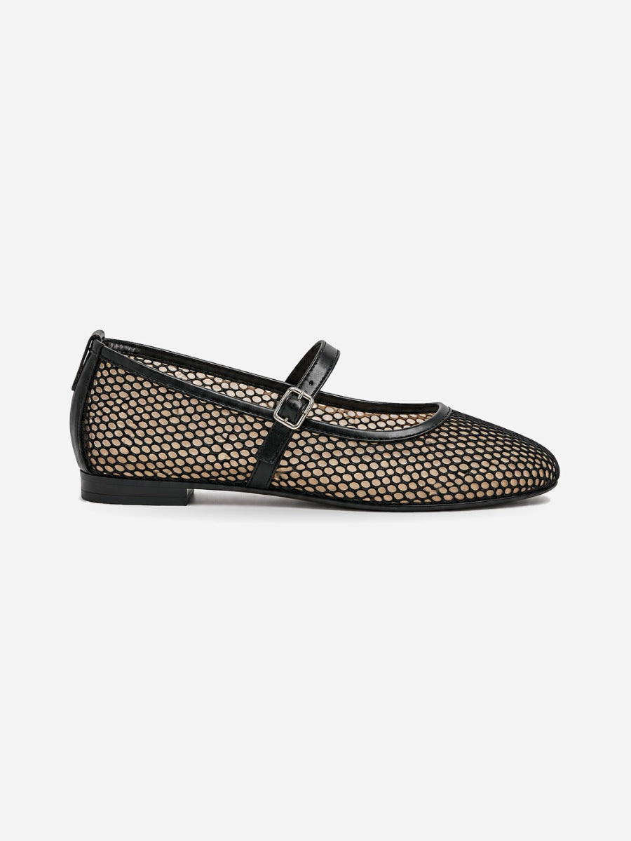 Axelle-Marie – Babies en filet femme – Noir — profil droit