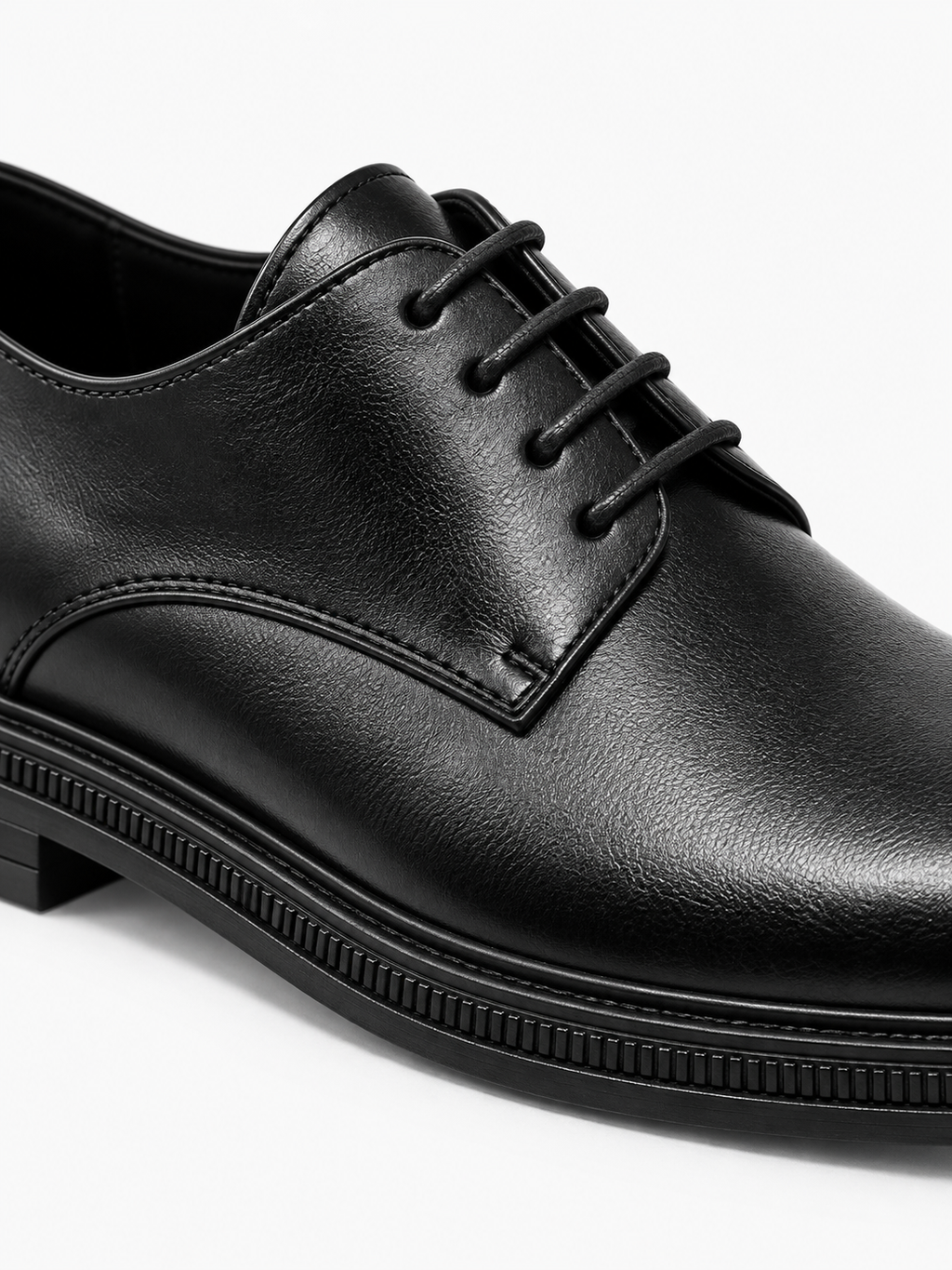 Baptiste – Chaussure Oxford noire homme — paire en trois quarts