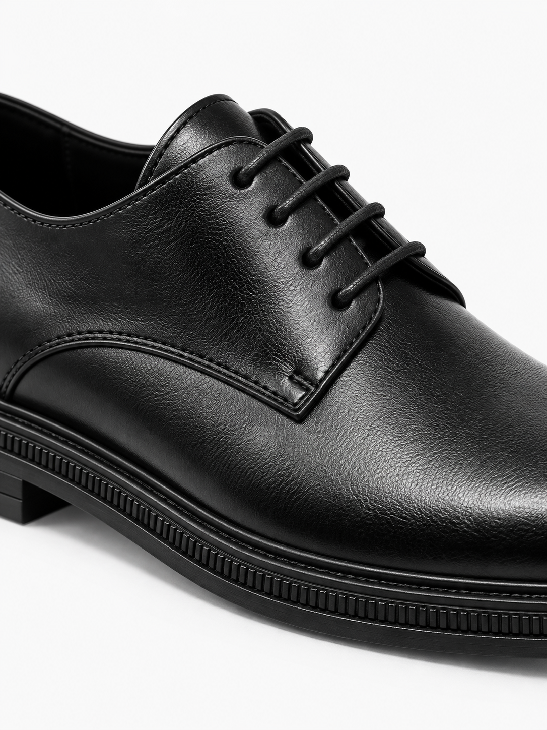 Baptiste – Chaussure Oxford noire homme — paire en trois quarts