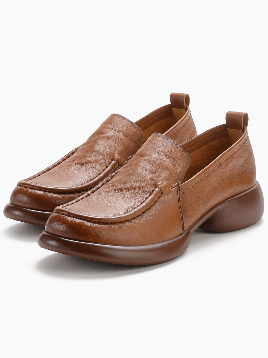 Bathilde – Mocassin marron à semelle courbée femme — paire 3/4