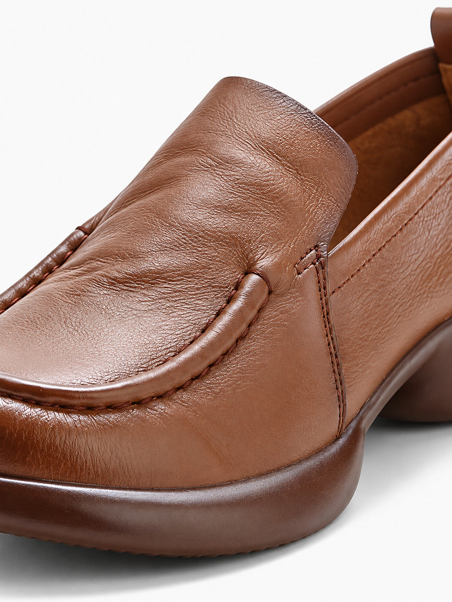 Bathilde – Mocassin marron à semelle courbée femme — détail