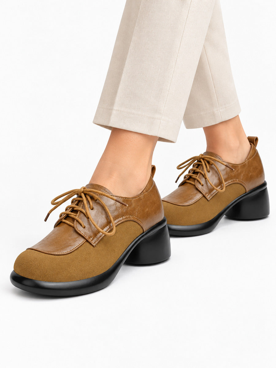 Bérénice – Chaussure Oxford marron femme — portée
