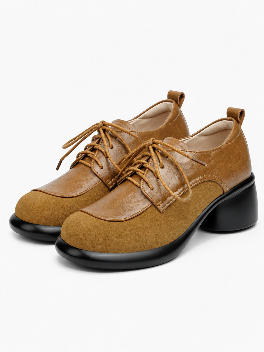Bérénice – Chaussure Oxford marron femme — paire 3/4