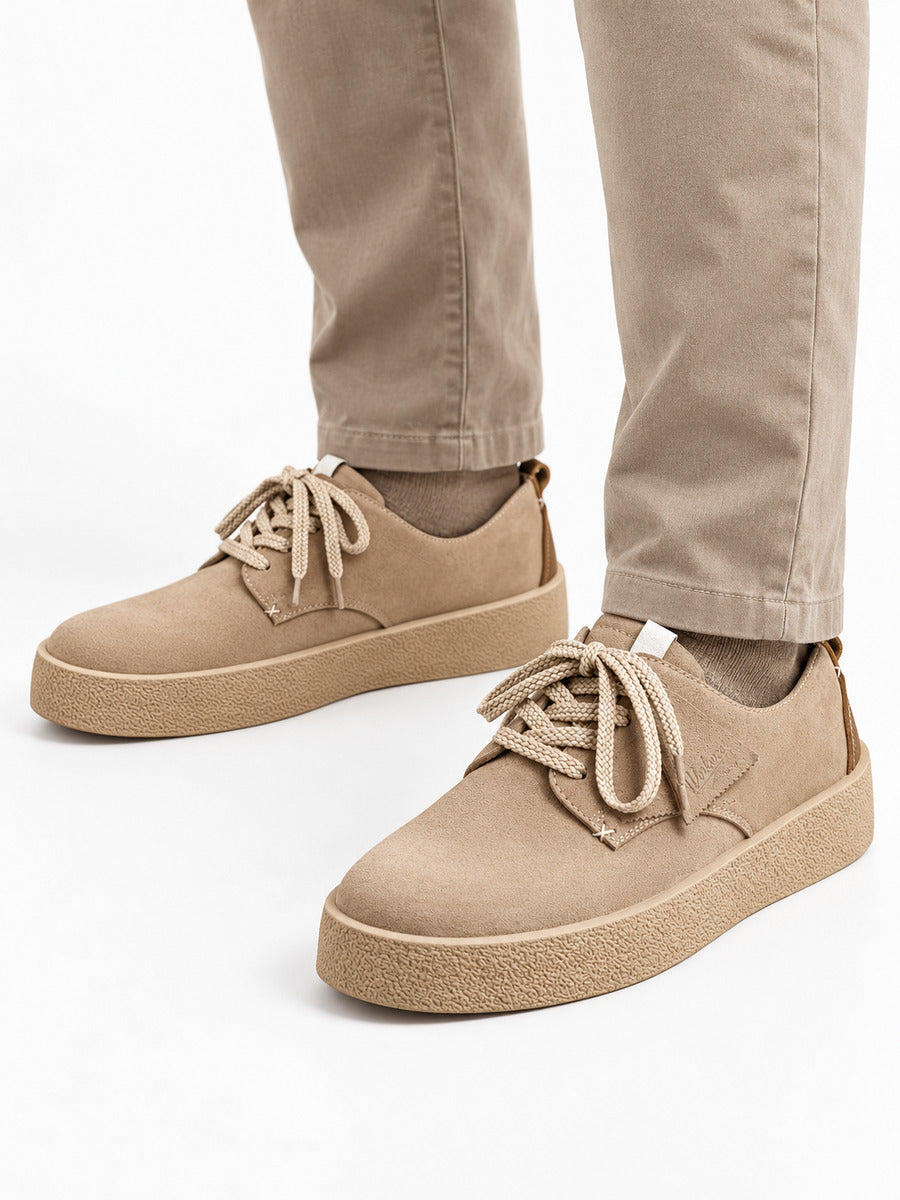 Brice – Chaussure derby kaki à semelle épaisse homme — portée