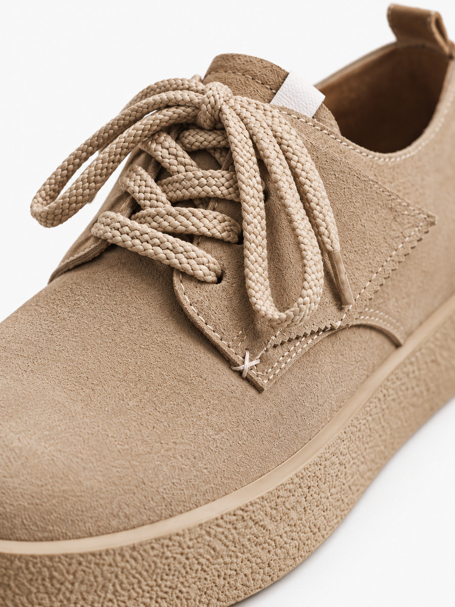 Brice – Chaussure derby kaki à semelle épaisse homme — détail