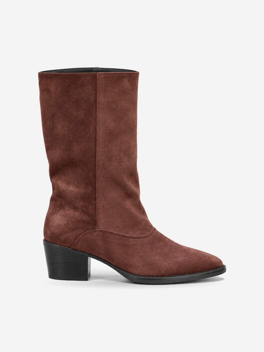 Candice – Botte mi-mollet femme – Marron — profil droit