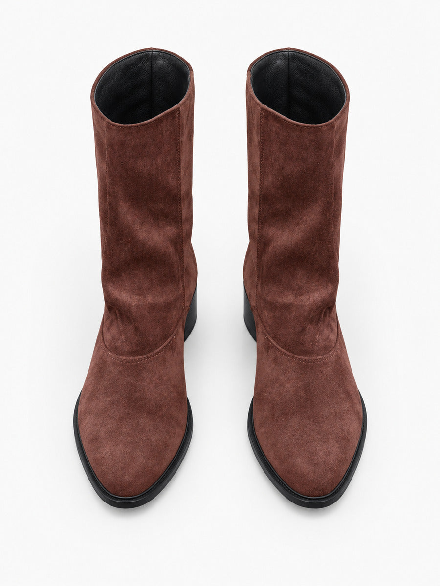 Candice – Botte mi-mollet femme – Marron — dessus