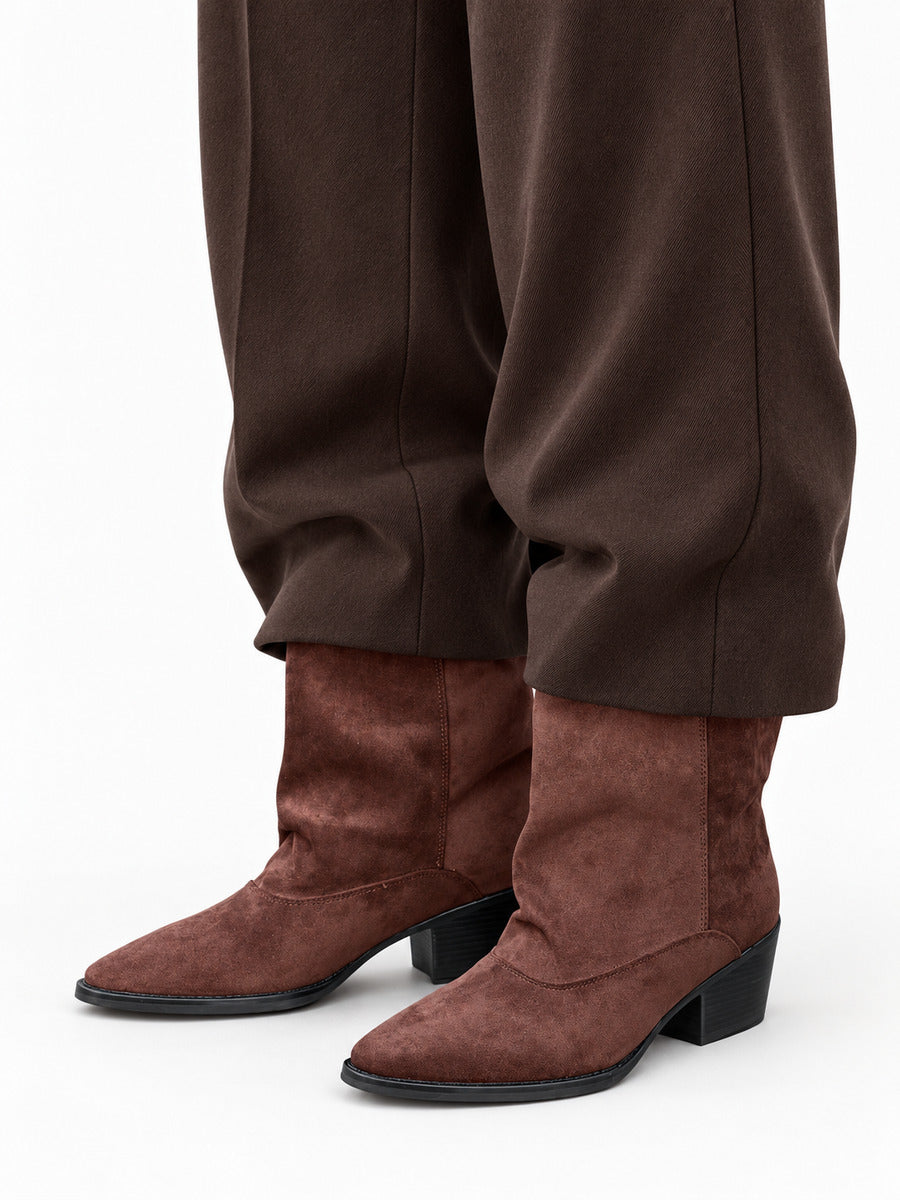 Candice – Botte mi-mollet femme – Marron — portée