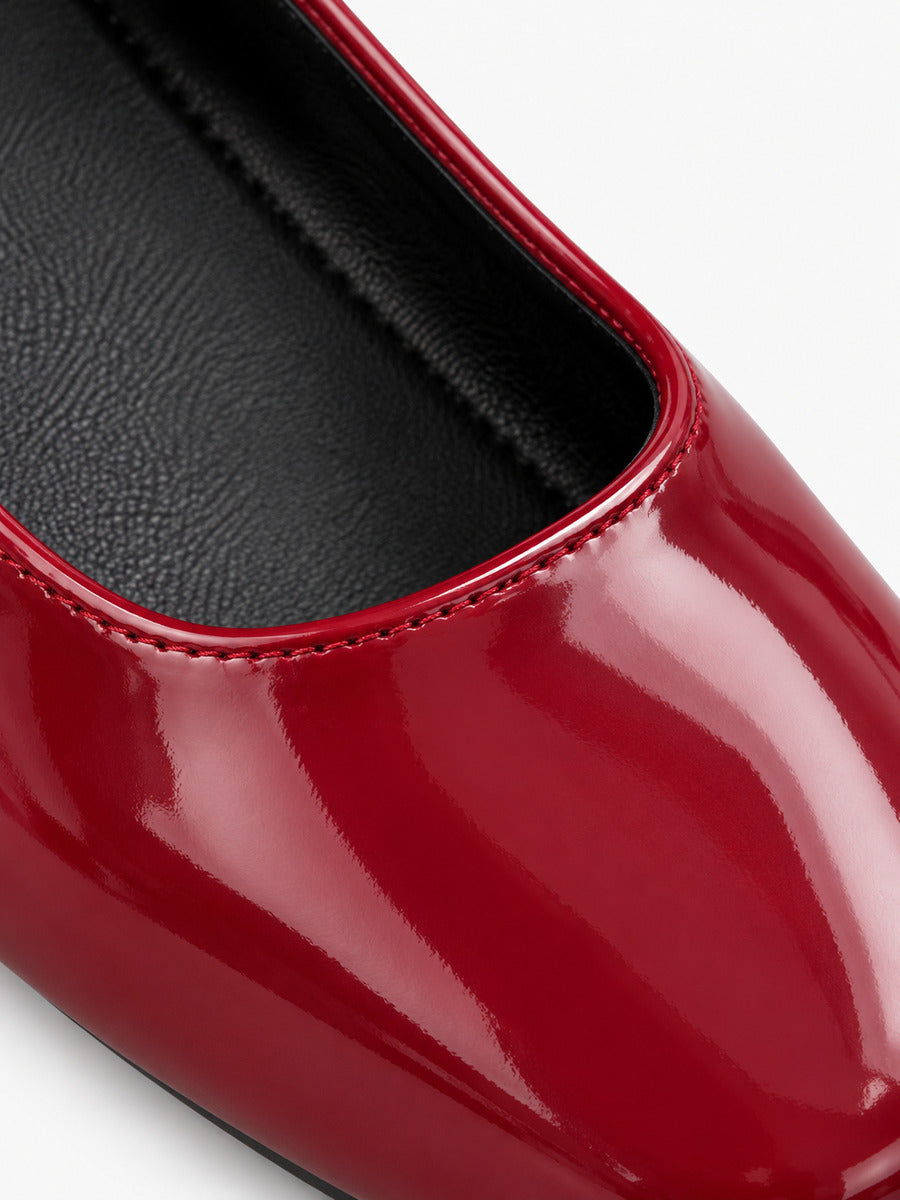 Élise-Marie – Ballerine à pois à enfiler femme – Rouge — détail