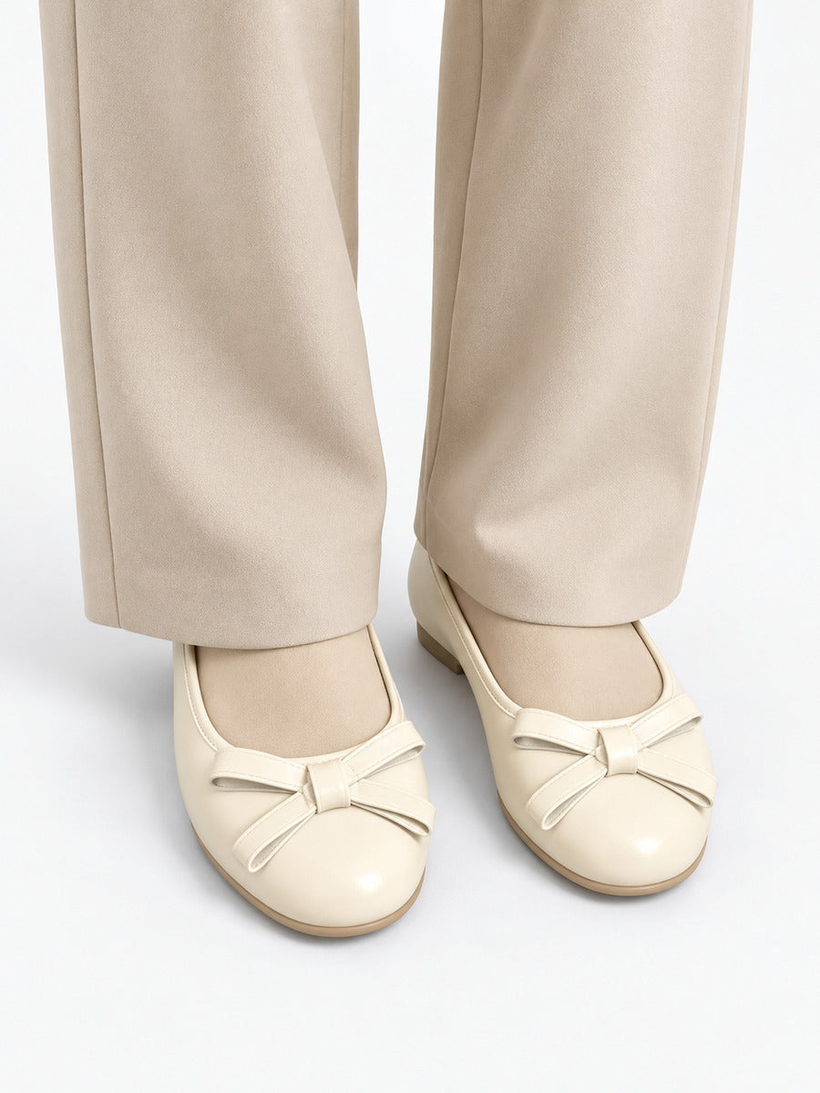 Marine-Marie – Babies mignonnes à nœud papillon femme – Beige — portée