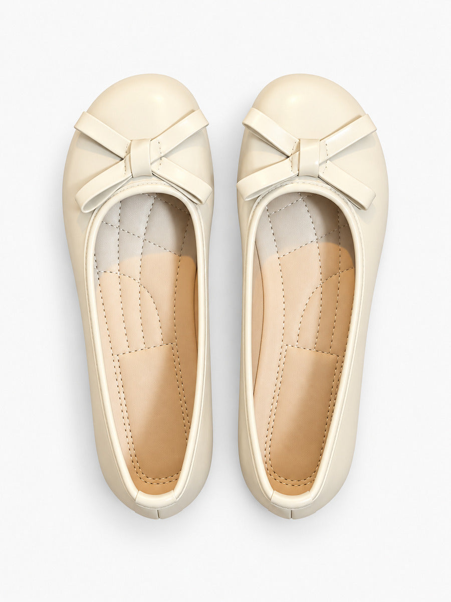 Marine-Marie – Babies mignonnes à nœud papillon femme – Beige — dessus