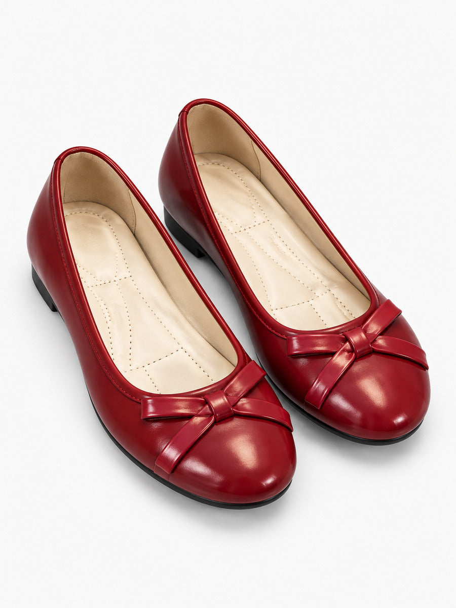 Marine-Marie – Babies mignonnes à nœud papillon femme – Rouge bordeaux — trois quarts