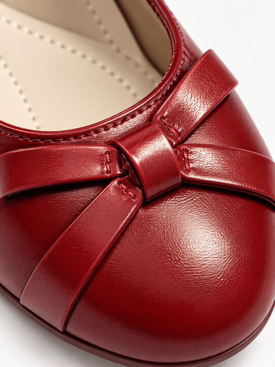 Marine-Marie – Babies mignonnes à nœud papillon femme – Rouge bordeaux — détail