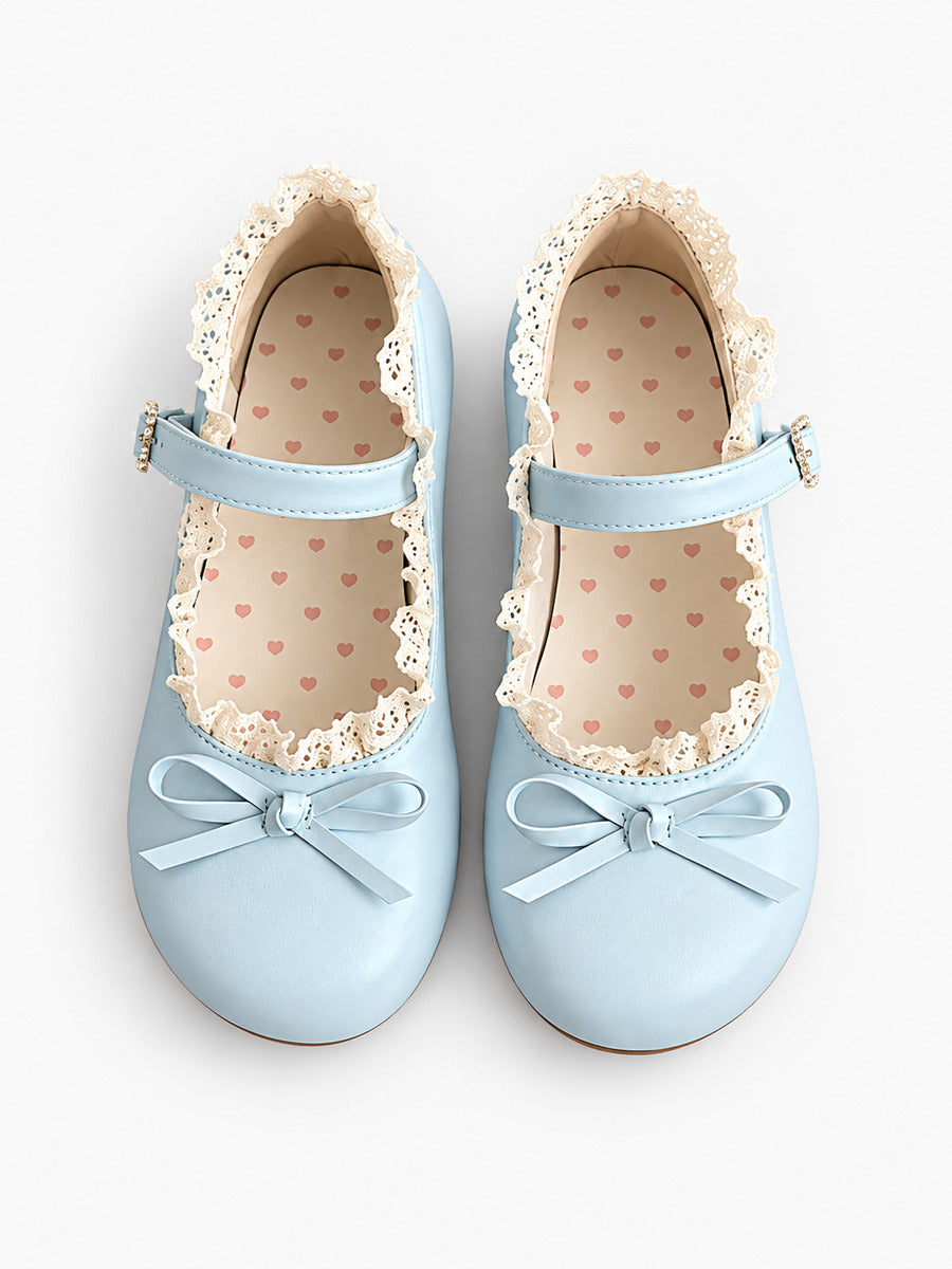Maud-Marie – Ballerine mignonne à bout rond femme – Bleu — dessus