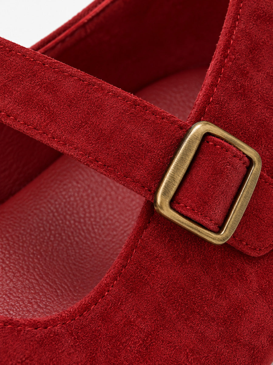 Mathilde-Marie – Babies léopard mémé femme – Rouge — détail