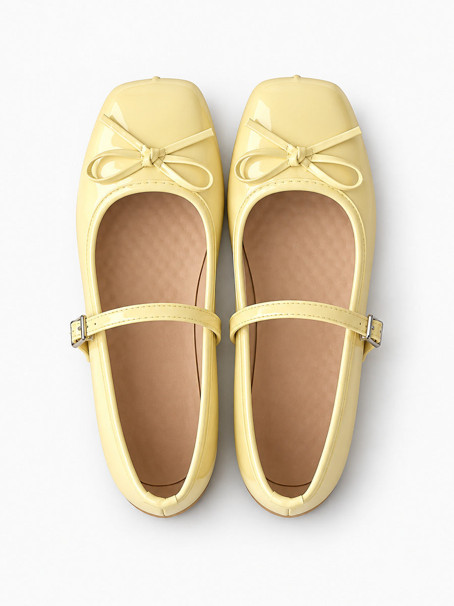 Mélanie-Marie – Babies légères à nœud papillon femme – Jaune — dessus