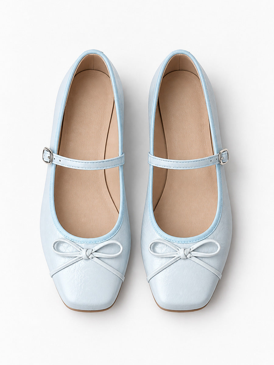 Mélanie-Marie – Babies légères à nœud papillon femme – Bleu ciel — dessus