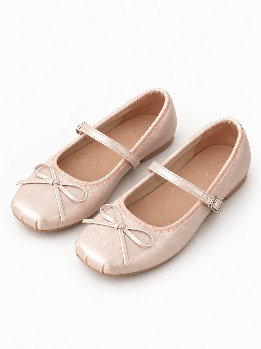 Mélanie-Marie – Babies légères à nœud papillon femme – Rose — trois quarts