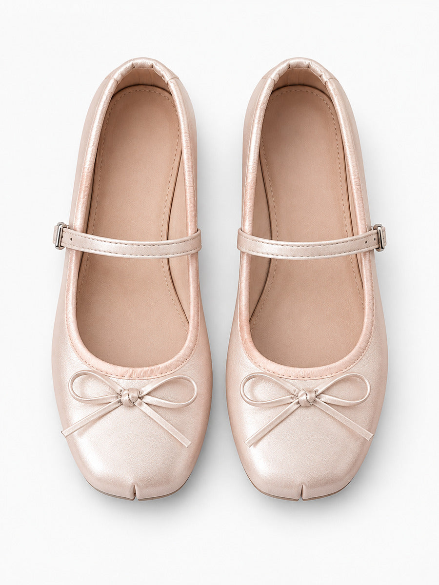 Mélanie-Marie – Babies légères à nœud papillon femme – Rose — dessus