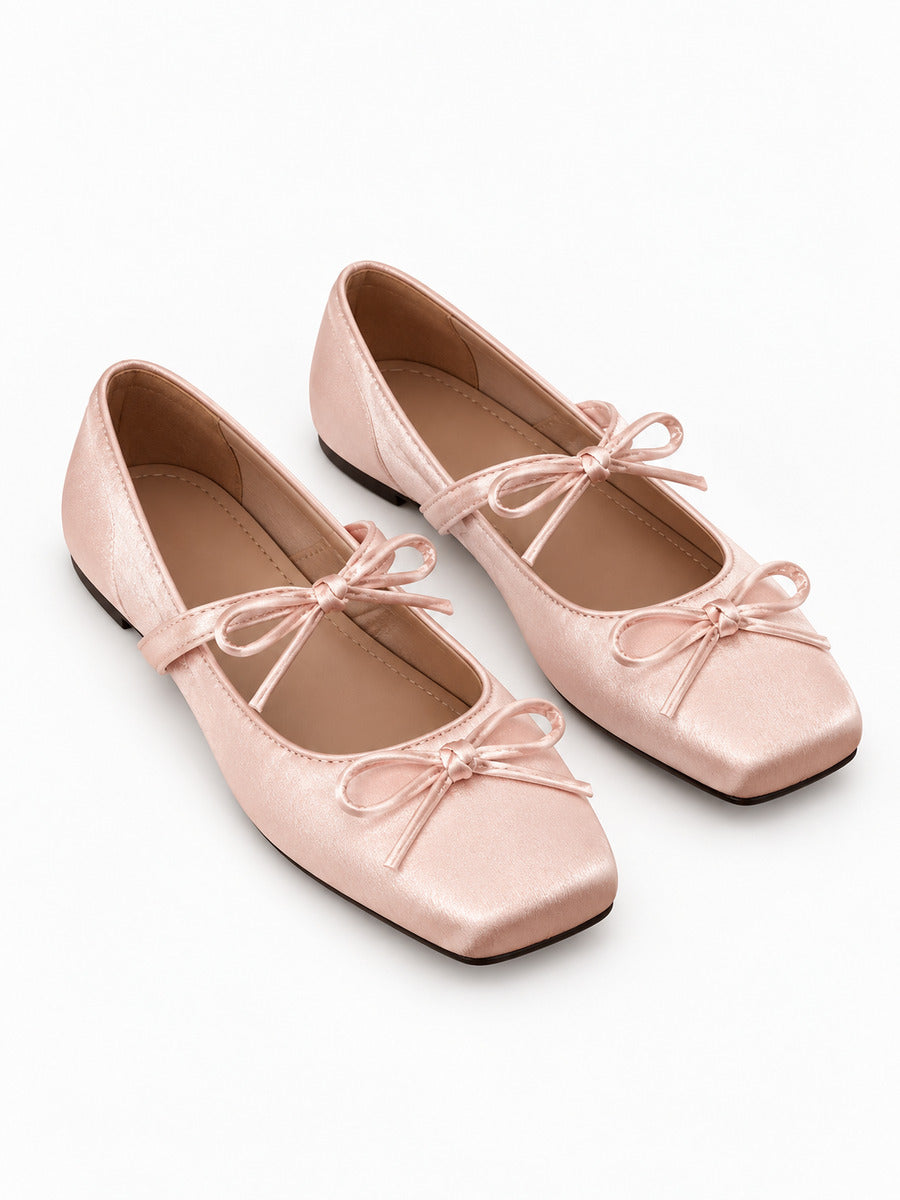 Morgane-Rose – Babies confort à nœud papillon femme – Rose — trois quarts