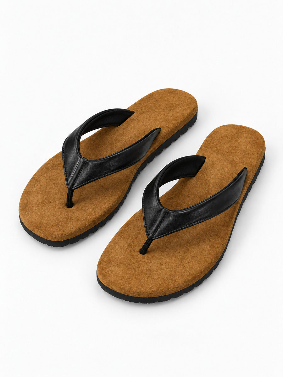 Nadia-Marie – Tong de plage antidérapante femme – Kaki — trois quarts