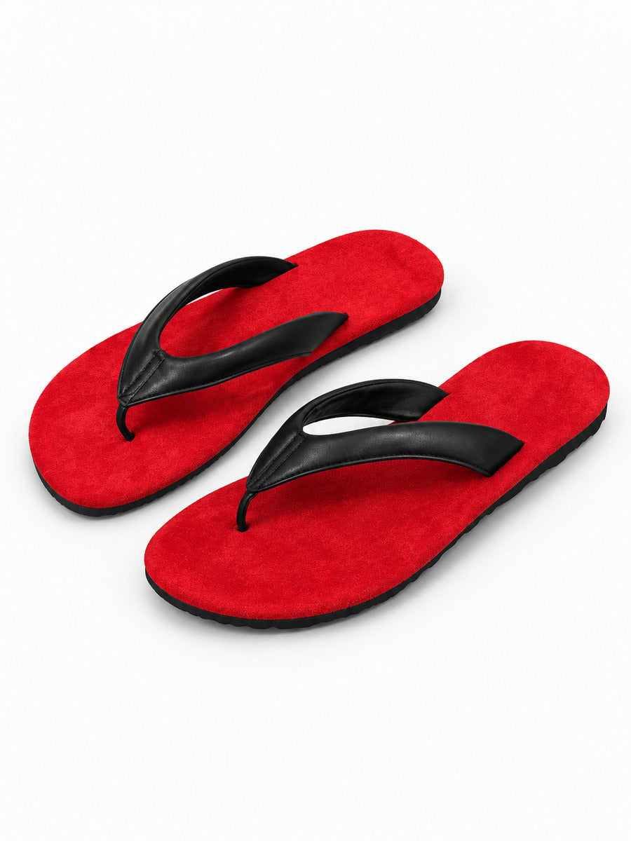 Nadia-Marie – Tong de plage antidérapante femme – Rouge — trois quarts