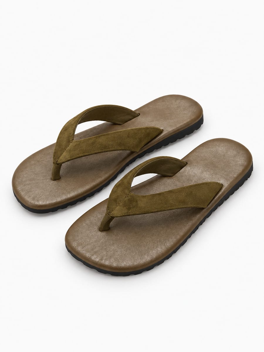 Nadia-Marie – Tong de plage antidérapante femme – Vert — trois quarts