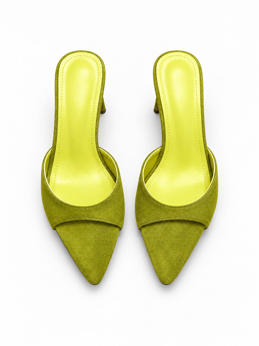 Olivia-Marie – Mule de mariage à talon fin femme – Vert — dessus