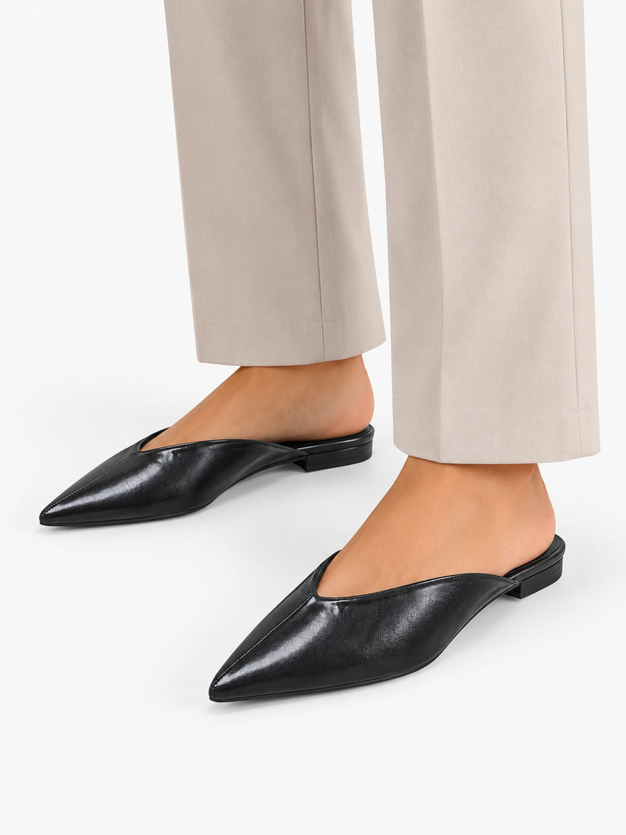 Romy-Marie – Mule compensée à bout fermé femme – Noir — portée