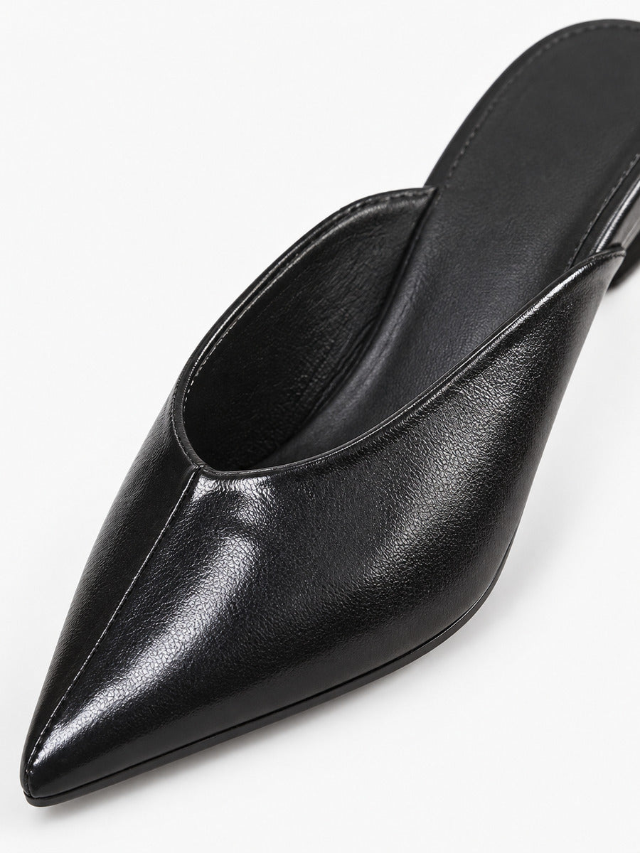 Romy-Marie – Mule compensée à bout fermé femme – Noir — détail